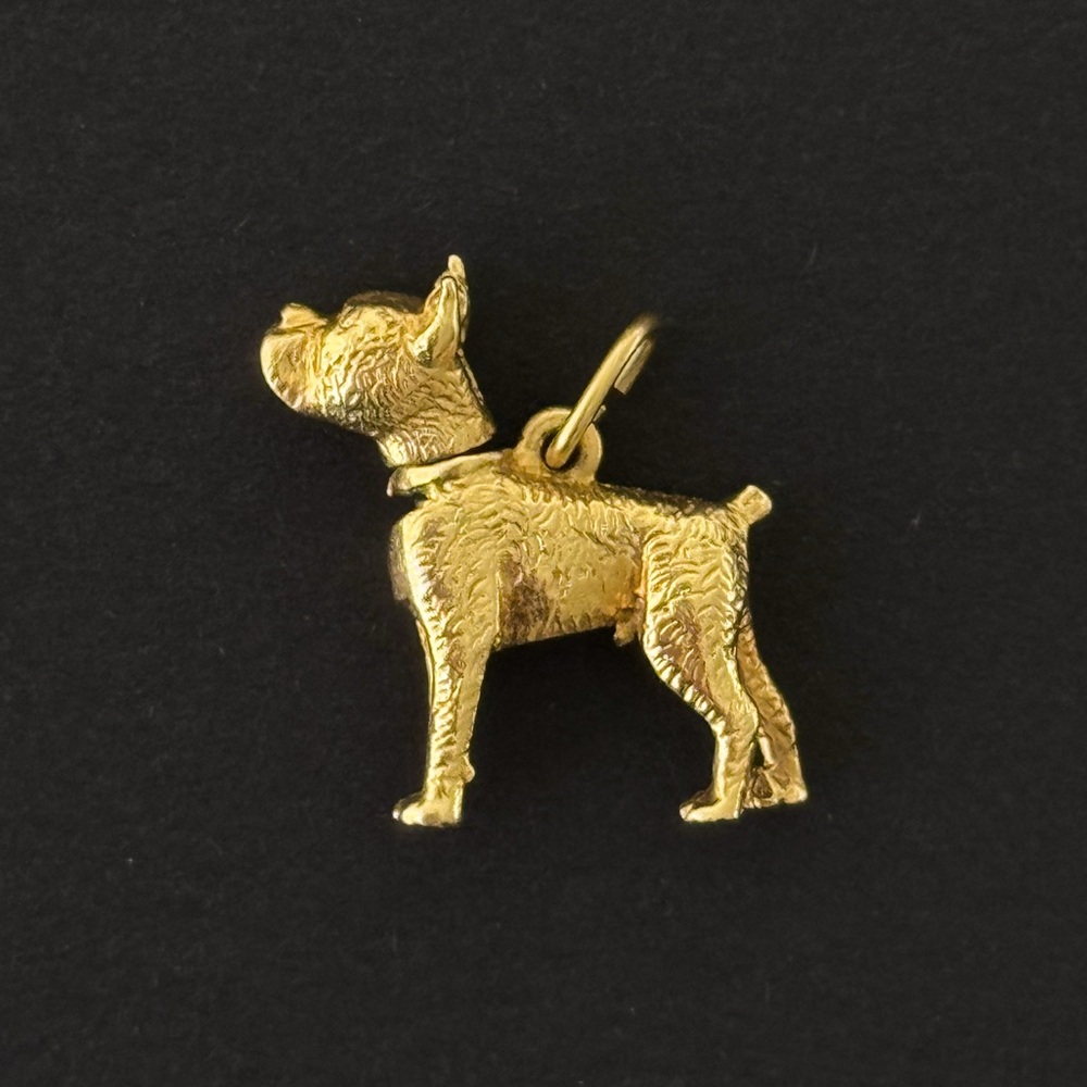 100% Real 14k Solid Gold Articulated Dog Pendant Charm